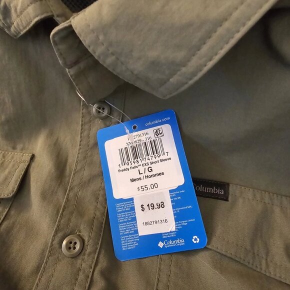 Men's Columbia Size Large Outdoor Green Fishing Shirt - Picture 4 of 4